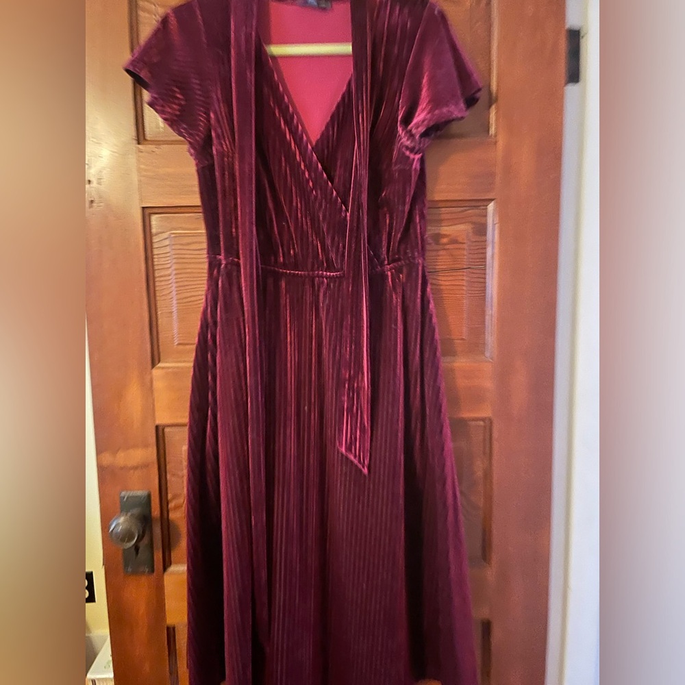 ModCloth Velvet Faux Wrap Dress - Small